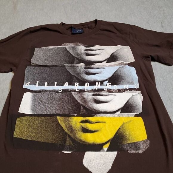 Vtg Billabong Shirt Mens Small Brown Graphic Skate Surf Tee - Picture 5 of 7